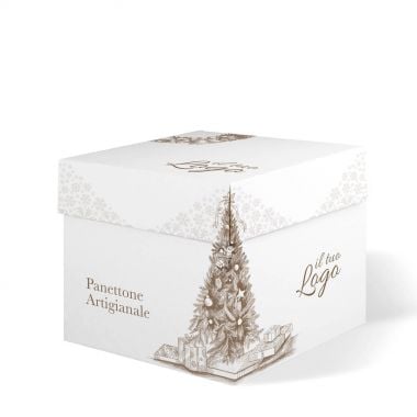 Panettone box Holly 25x25x21 cm - 4 colors